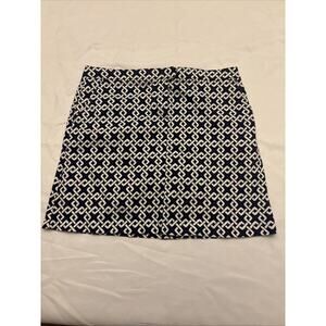 Izod Womens Skirt Pre-owned Navy White Geometric Size 8 with Skort